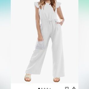 Elegant White Women's Wide-Leg Pants